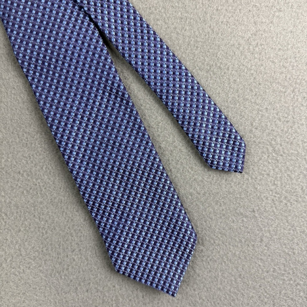 BROOKS BROTHERS Men's 100% Silk Tie Blue Purple Geometric‎ Woven Neck Tie